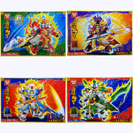 Q Version Three Kingdoms Mecha Zhao Yun Cao Pi Zhang Fei Lu Bu โมเดลบล็อกการ์ตูนสุดหรู มีปีกและแขนงข