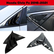 Honda Civic FC 2016-2021 Carbon Trim/Glossy Black Rear Triangle Side Window Louvre Cover Rear Window Spoiler