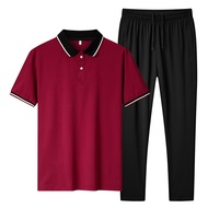 Dad Suit 2020 Casual Middle-Aged Men Short-Sleeved T-Shirt Middle-Aged Elderly Father Men's Clothing
