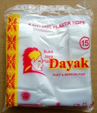 Kantong Kresek Dayak, Kantong Plastik Bening Uk 15 (Kecil)