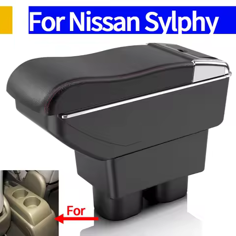 For Nissan Tiida C11 Tiida Latio Sylphy Versa car armrest modification double-layer storage center c