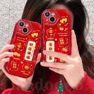 1NY 95 Casing Samsung Galaxy S24 S23 Ultra S22 Plus S21 S20 FE 5G A11 A50 A30S A50S A10S A20S A20 A30 A31 A51 A71 A21S A02S A03S M11 Cute New Year 3D Lucky doll Phone Case