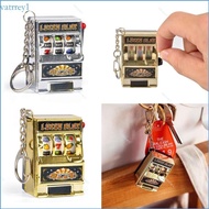VAT1 Mini Gambling Slot Machine Game Keychains Mini Casino Lucky Charm Jackpot Keychains Pocket Anti