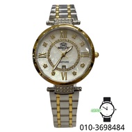 Roscani Silver Gold Stainless Steel Band Sapphire Glass Ladies Watch BLE447N5