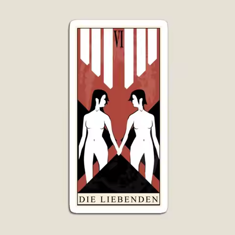 Signalis Tarot The Lovers Magnet Magnetic Decor for Fridge Organizer Funny Home Colorful Stickers Ki