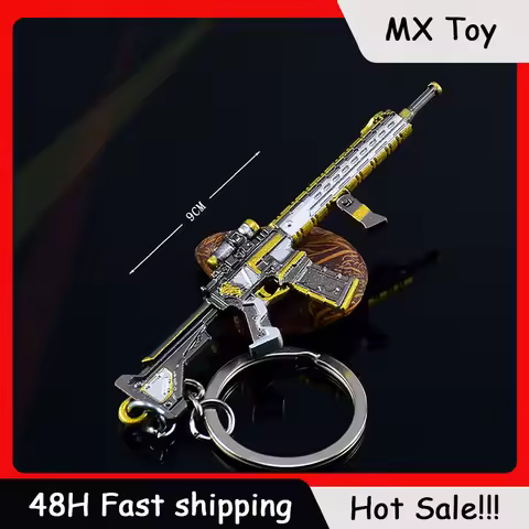9cm Delta Force Gun Keychain All-Metal Craft Ornament M4A1 Delta Ares' Wrath Metal Durable Keychain 