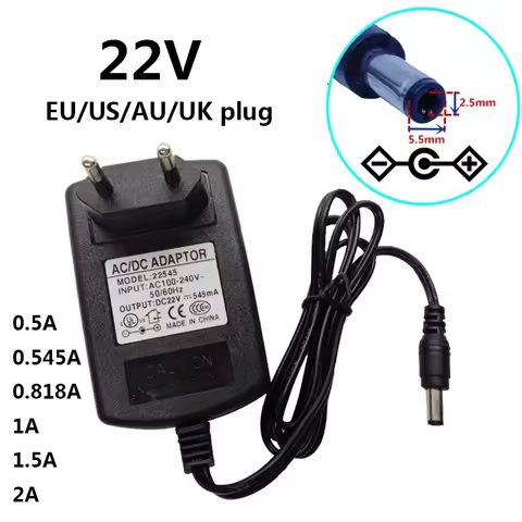 22V 0.5A 0.545A 0.818A 1A 1.5A 2A Universal AC DC Converter Power Suppli Supply Adapter 22 Volt 545m