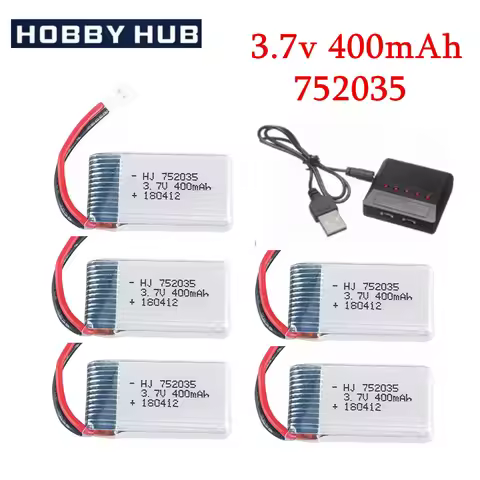 3.7V 400mAh Lipo Battery and charger for X4 H107 H31 KY101 E33C E33 U816A V252 H6C RC Quadcopter Dro