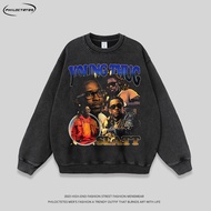 Cross-Border Retro Street Hip-Hop INS Autumn Winter Rap rapper Avatar Print Men Women Loose Sweatshi