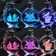 GIVEN Luminous Keychain Children's Toy Birthday Gifts Anime Figure Eevee Jigglypuff Pendant Pikachu 