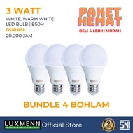 Luxmenn Led Bulb, B50H Series, 3 Watt, White & Yellow