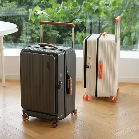 Vintage Luxury Luggage Wet and Dry Separation Side Opening Suitcase Trip Cabin 30 Inch Wide Handle T