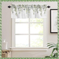 (D X Q Y)Sage Green Curtain Valance for Windows Watercolor Eucalyptus Leaf Rod Pocket Valance Window Treatments Plant Leaves Durable Easy to Use 137x45cm