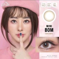 คอนแทคเลนส์ รุ่น Mini Bom  สีเทา/ตาล/ดำ Gray/Brown/Black มีค่าสายตา (0.00)-(-10.00)