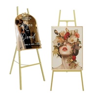 Gold for Painting Easel Stand 4-Tier Art Easel with Adjustable Chain for SignDisplay Wedding Stand I