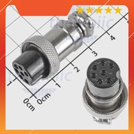 [3 Pieces]- GX16-7P 7-Pin Straight Female Round Connector 4A 125V