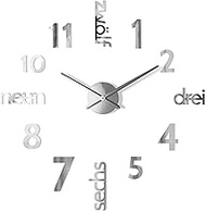 Cander Berlin MNU 0180 W XXL 3D Silver Giant Designer Wall Clock Living Room Decoration Wall Tattoo 