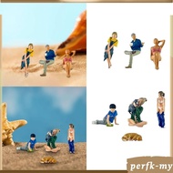 [PerfkMY] 1/64 Scale Figure, Miniature Layout Architecture Model, Painted Resin Street People Model 