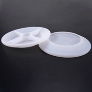 NICE Handmade Brightening Mirror Plates Silicone Mold DIY Round Flat Plate Resin Mold