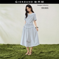 GIORDANO Women Dress Warm Weather Dress Moderate Thickness Dress Non-Elastic Dress 18466509