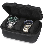 RIGICASE Hard Compact Watch Roll travel case, 2 Slots Portable holder and Organizer with Soft Pillow