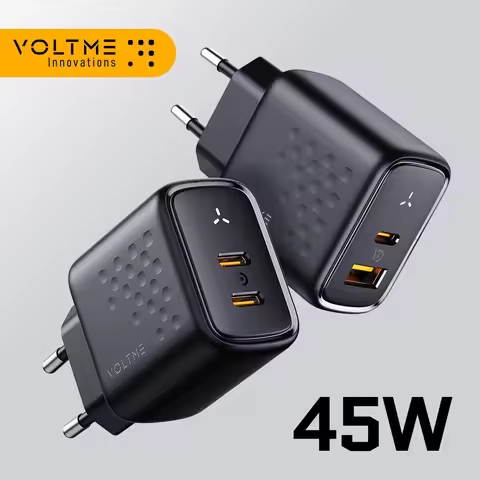 VOLTME Fast Charging USB Type C Charger 45W Dual PD Charger Wall Adapter For iPhone 15 Xiaomi Samsun