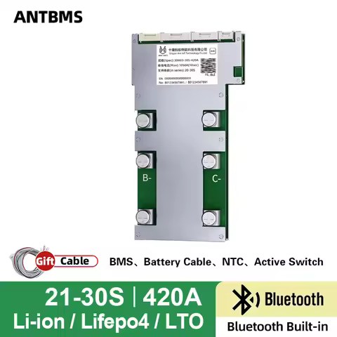 Smart ANT BMS 21-30S 72V 84V 96V 120V High Voltage LiFePO4 Li-ion Battery Bluetooth 420A 1050A smart