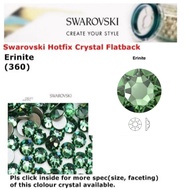 Hotfix Crystal Swarovski Elements Batu Tampal/Iron on Crystal (Erinite 360)