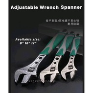8" 10" 12" ADJUSTABLE WRENCH SPANNER with RUBBER HANDLE Multifunctional spanner