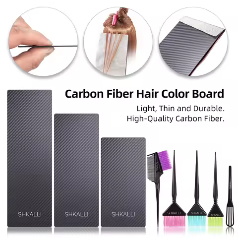 SHKALLI Professional Carbon Fibre Hair Balayage Board and Brush Set Hair Dyeing Tool Kit for Hairdre