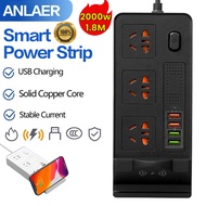 Extension Cord Power Socket Multi-Ports Universal Power Strip Socket With Wireless Charger Fast Char