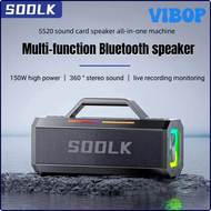 VIBOP SODLK 150W ลำโพงบลูทูธคาราโอเกะสเตอริโอรอบทิศทางซับวูฟเฟอร์แบบพกพาสำหรับโฮมเธียเตอร์พร้อมไมโครโฟน Boombox AIUVB