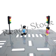 【hot sale】 ┅☄ B02 8x16 16X16 Street View City Series MOC Small Particle Building Blocks Intersection Road Base Plate Traffic Assembly