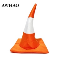 [AWHAO] Traffic Cone Hat Silly Traffic Cone Costume Hat Lightweight Soft for Partygoers, Halloween, 