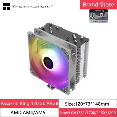Thermalright Assassin King 120 SE 5 Heatpipes CPU Air Cooler TL-C12CW-S PWM Quiet Fan CPU Cooler S-F