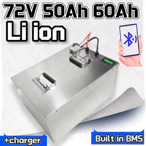 72V 50Ah 50A 60Ah 60 Ah 60A lithium lifepo4 rechargeable battery pack 3000W 5000W 6000W 8000W，RV, go
