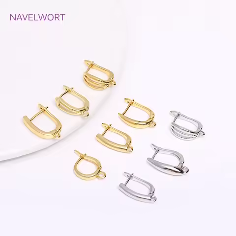 Trendy 18K Gold Plated Earring Clasps Gold Earrings Earwires Brass Earring Hook Findings DIY Jewelry