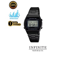 Jam Digital Analog B640WB-| Tali Warna Black | Stainless Steel Band | Slim Classic Vintage