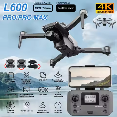 New L600 PRO MAX / PRO GPS Drone Professional 4K Camera 3-axis Gimbal Aerial FPV Brush Avoiding Obst