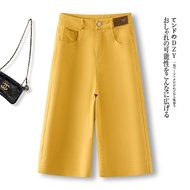 时尚七分阔腿裤女夏季新款2025通勤百搭高腰显瘦休闲7分直筒裤子20251219Fashionable Seven-quarter Wide-leg Pants for Women's Summer 