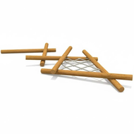 Outdoor climbing mesh kids journeyer playground set hanging seat and slide combo for backyard