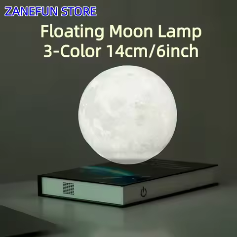 3D Painting Magnetic Levitating 14cm Moon Lamp 17cm Saturn Levit Floating LED Smart Desk Lamp Office