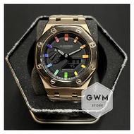 [PRE-ORDER] Casio G-Shock "Special Full Rose Gold Metal Rainbowl Dial CasiOak Custom" Analog Digital