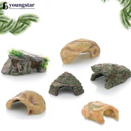 YOUNGSTAR Reptile Pet Rock Hide Cave Resin Aquarium Decororation Hiding Hole Fish Tank Turtle Shrimp