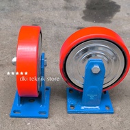 MERAH 6 Inch Trolley Wheels Red PU Wheels Sawerk Type 1102 Dersheng Heavy Duty Trolley Wheels