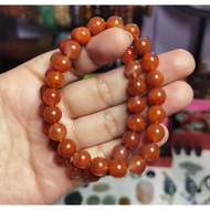 8.7mm Nanhong/ Red South Agate Bracelet