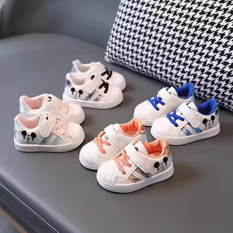 Boutique Fashion Disney Boys Girls Sneakers Cartoon Cute Children's Shoes Casual Board Shoes Mickey 