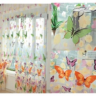 [24 Home Accessories] Home Bedroom Decor Romantic Butterfly Curtains Cheap Ready Made Finished Organza Child Door Window Curtain for Living Room C42