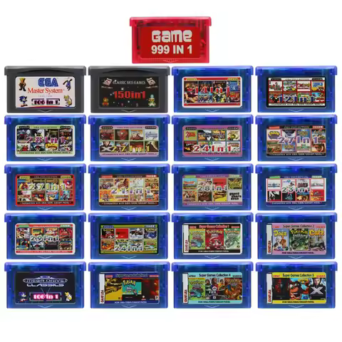 GBA Game Cartridge 32-Bit Video Game Console Card 150 106 999 In 1 EG EN All In One Combo Card for G