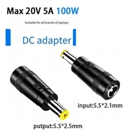 [Over 2 Pcs] Power Adapter DC5.5-2.1mm Male Female to 5.5-2.5 DC Adapter DC Current Size Adapter